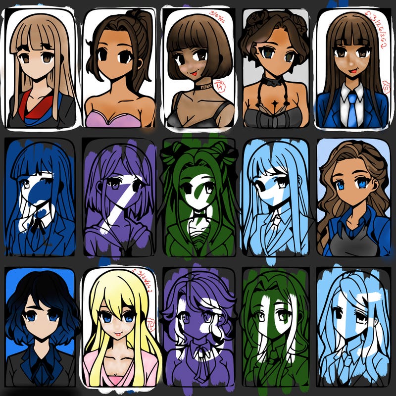 girls that look diffrent anime