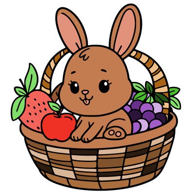 bunny in a fruit basket