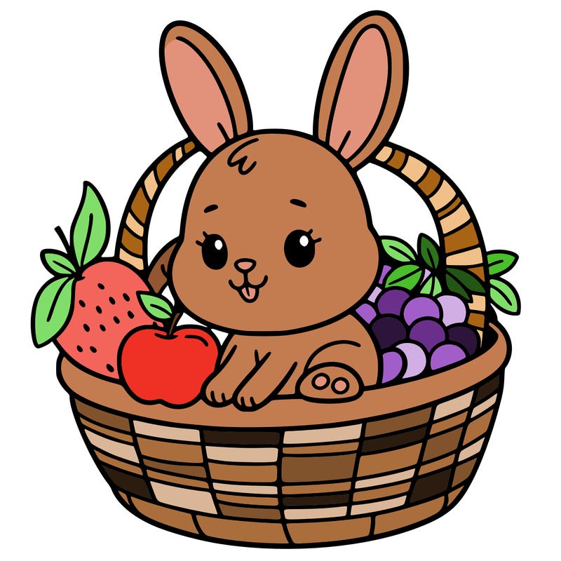 bunny in a fruit basket