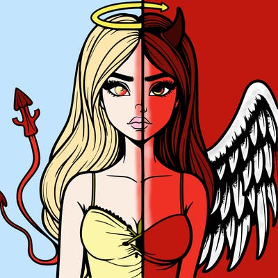 devil vs angel realistic girl