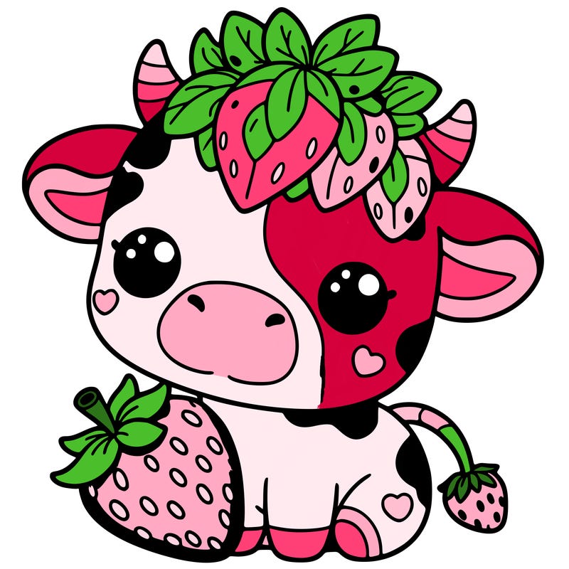 cute strawberry cow