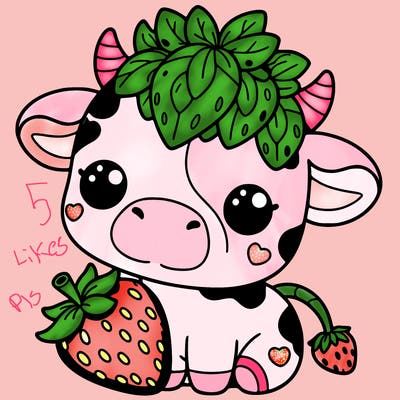 cute strawberry cow