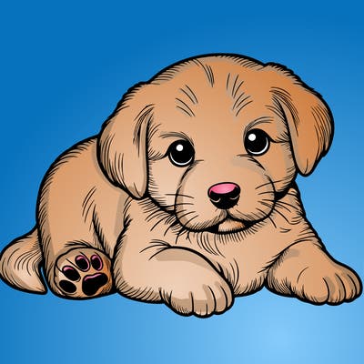 a cute realistic puppy