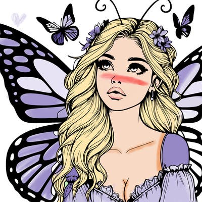 butterfly fairy realistic girl