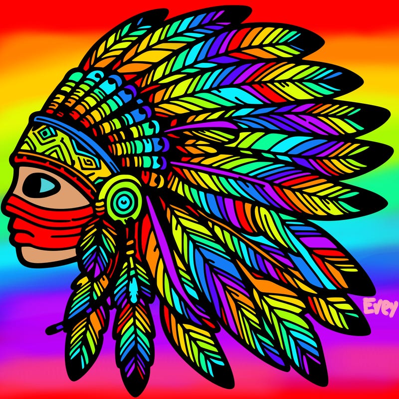 native american feathered mask