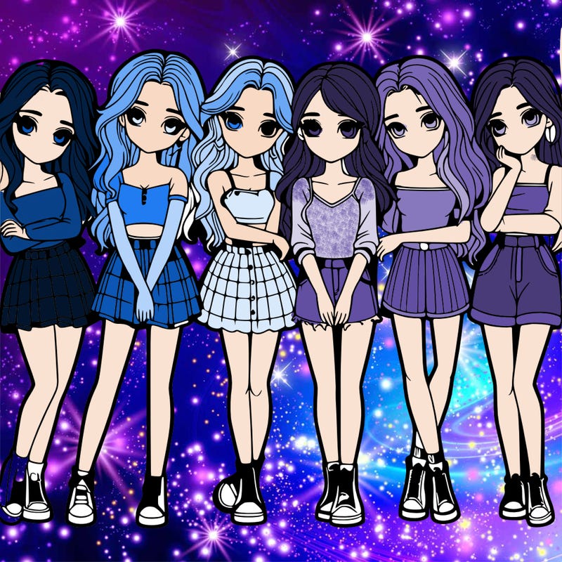 a group of girls realistic