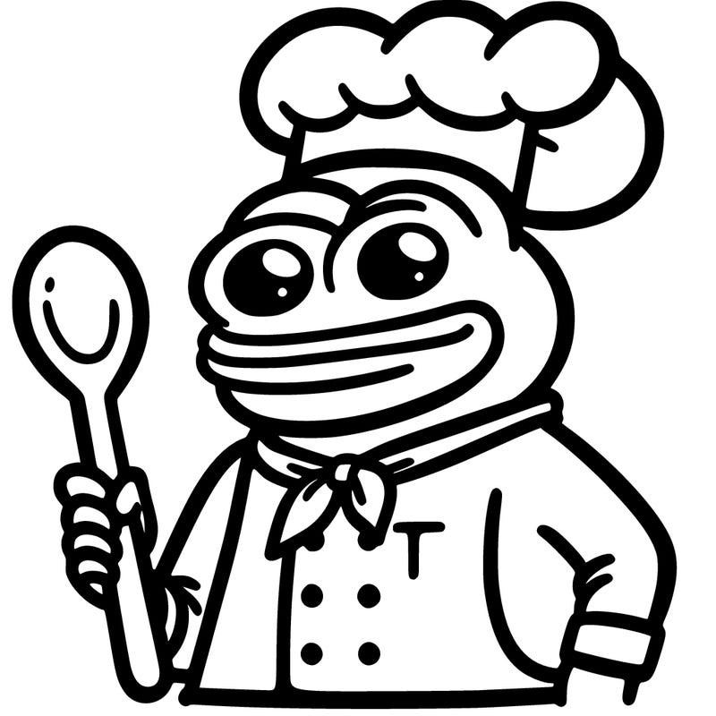 a derpy frog chef