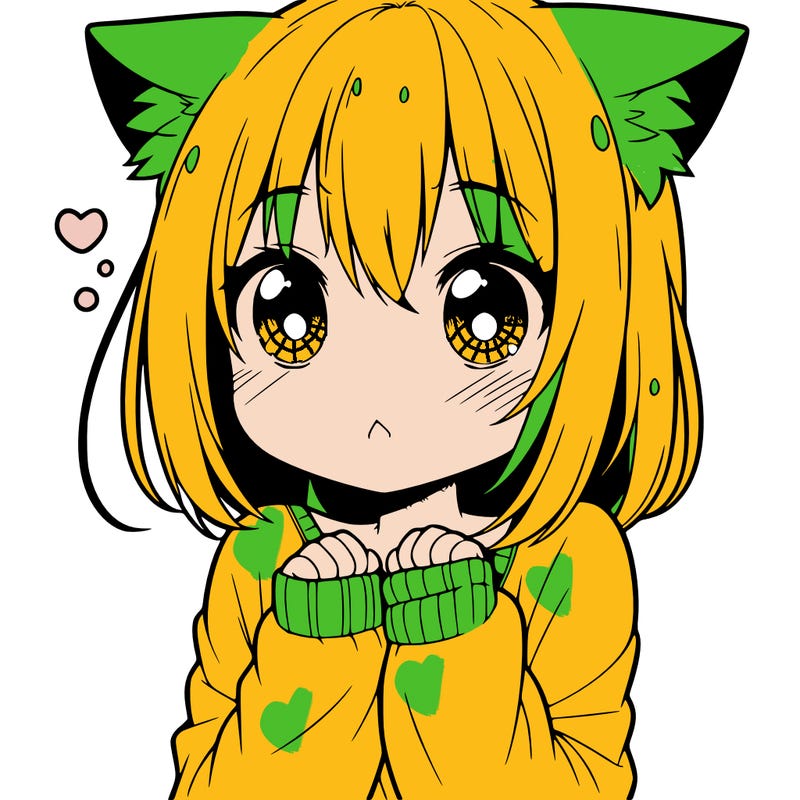 shy anime catgirl