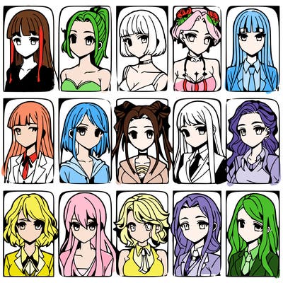 girls that look diffrent anime