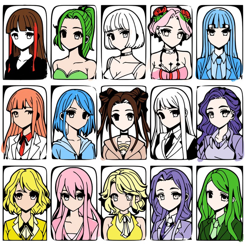 girls that look diffrent anime