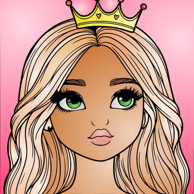 a realistic girl with a crown on