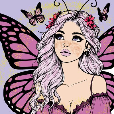 butterfly fairy realistic girl