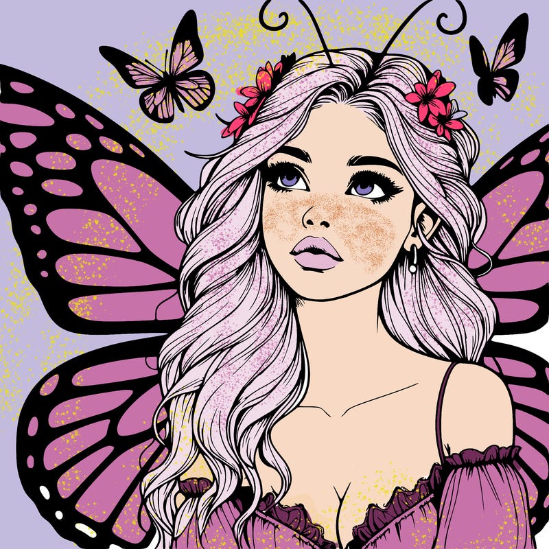 butterfly fairy realistic girl