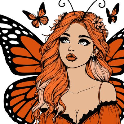 butterfly fairy realistic girl