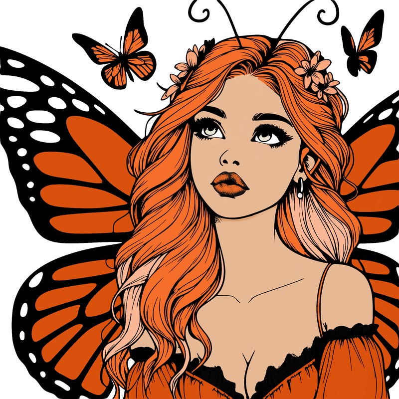 butterfly fairy realistic girl