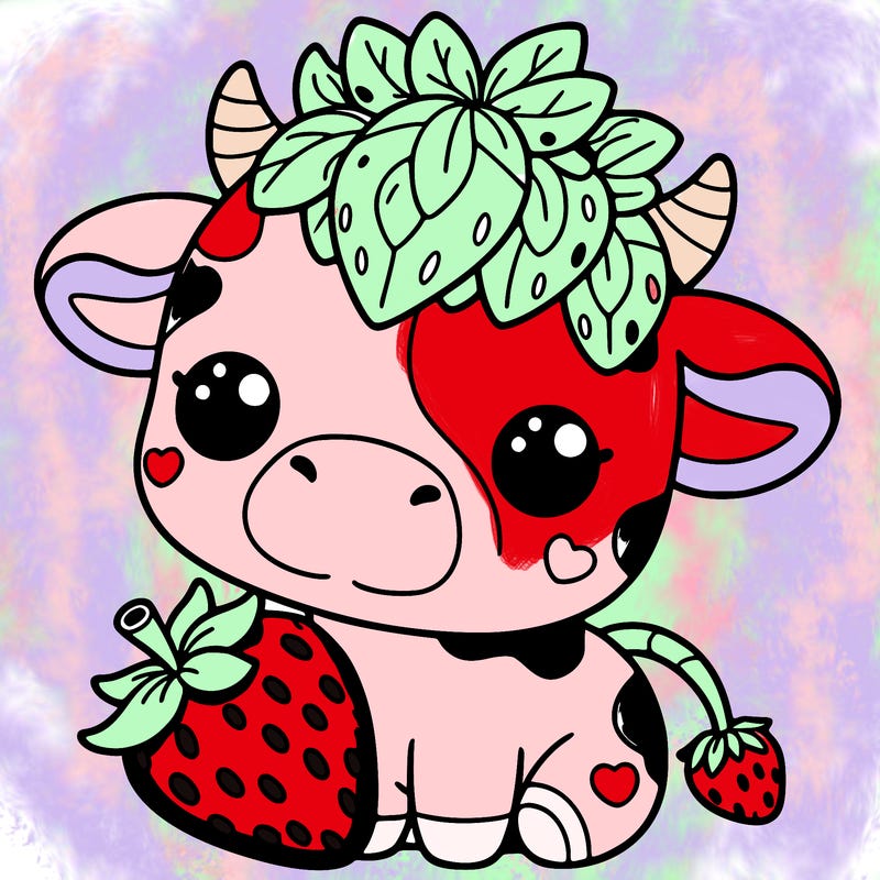 cute strawberry cow