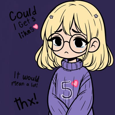 sad girl with glasses in a sweater