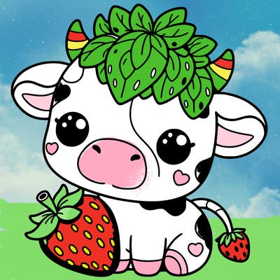 cute strawberry cow