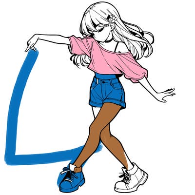 realistic girl danceing