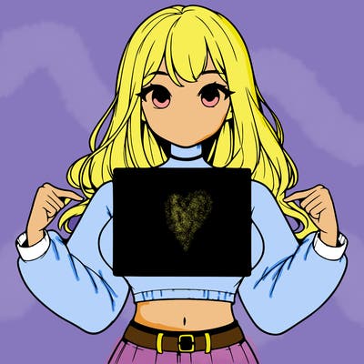 girl holding a blank sign in a long sleeve crop top