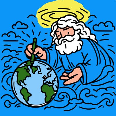 god creating earth