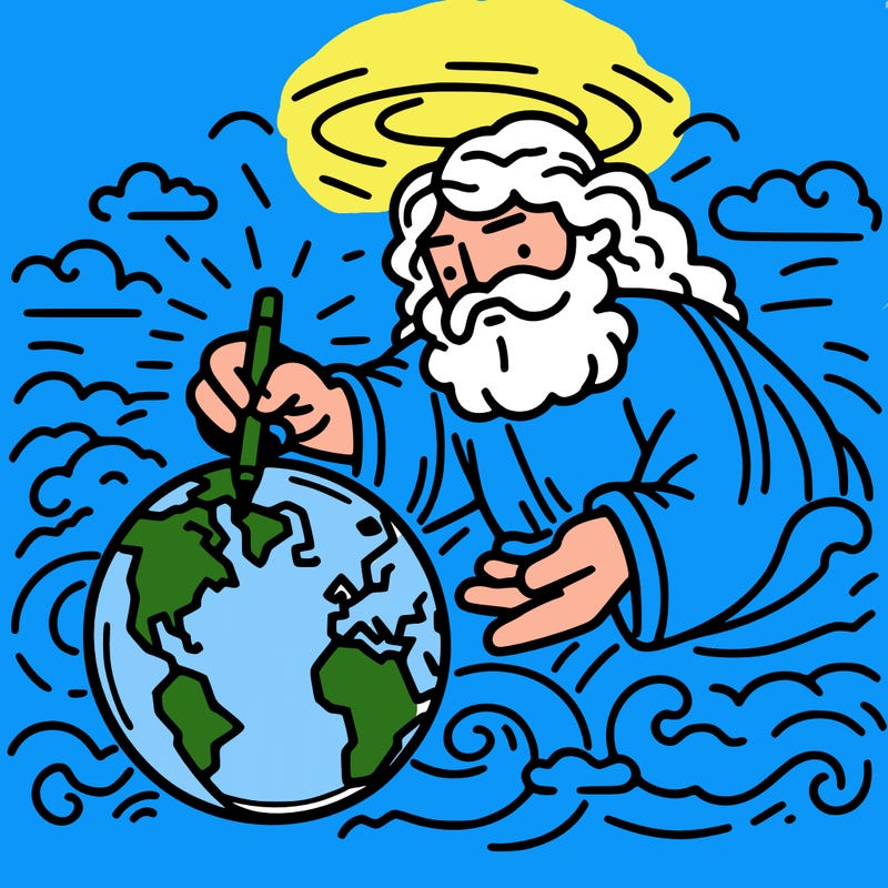 god creating earth