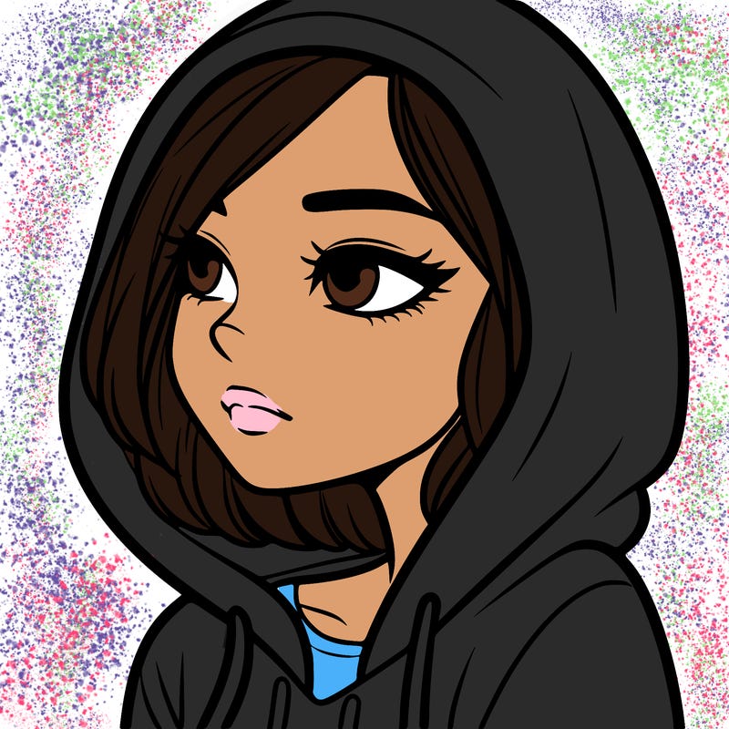 a woman wearing a hoodie