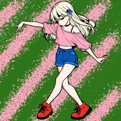 realistic girl danceing