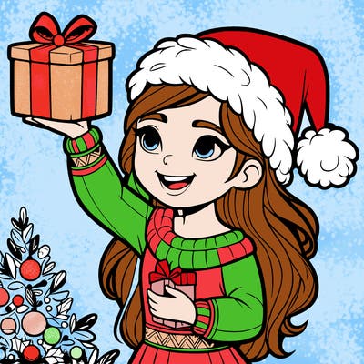 christmas girl realistic