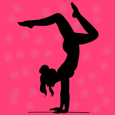 a woman doing a handstand