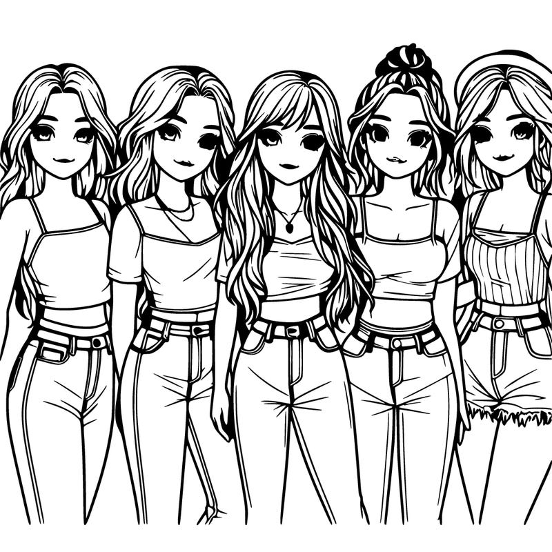 five realistic group of girls