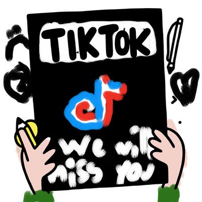 give me a blank paper with the word tiktok on top