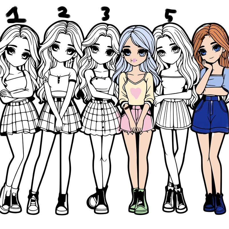 a group of girls realistic