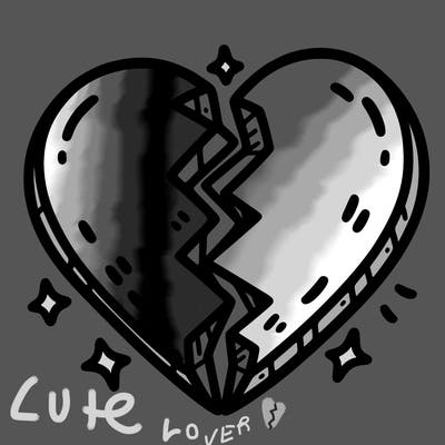split in half heart