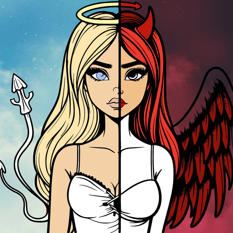 devil vs angel realistic girl