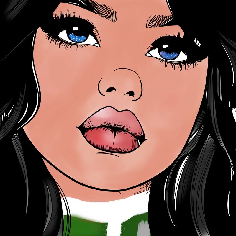 really realistic girl with lips