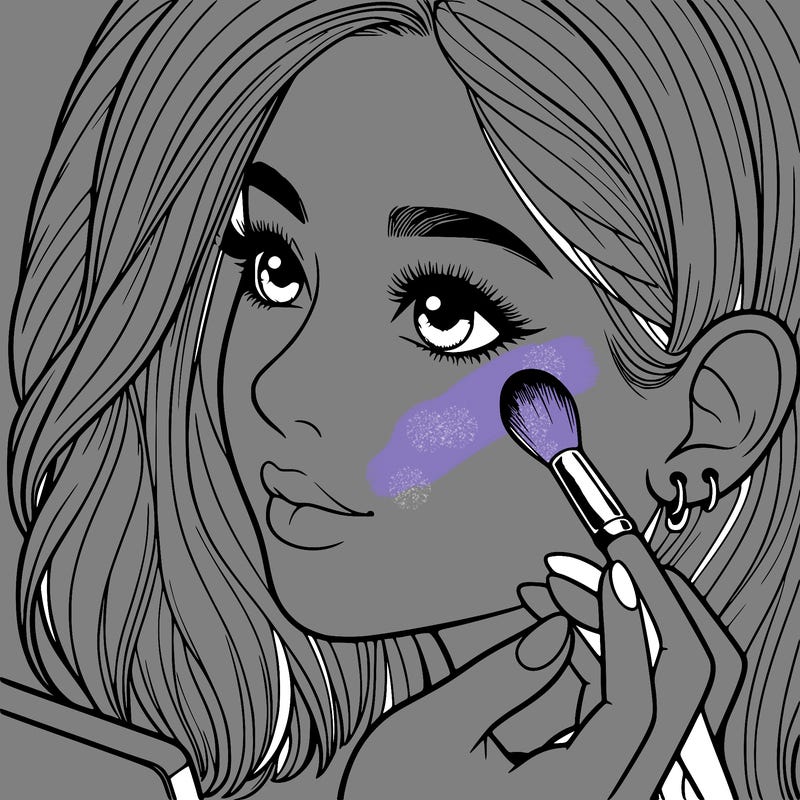 a realistic girl doing her makeup