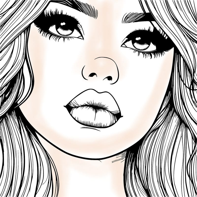 really realistic girl with lips