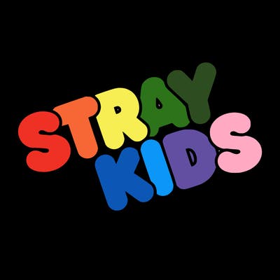 bubble letters saying stray kids
