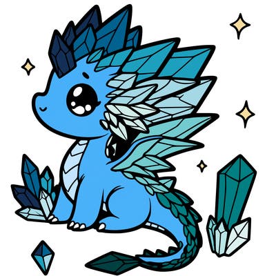 little cute crystal dragon