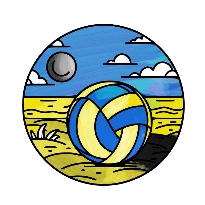 volleyball on a beach