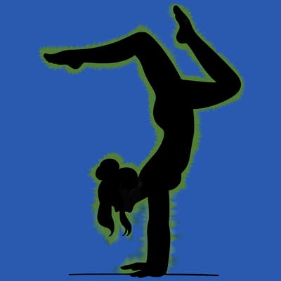 a woman doing a handstand