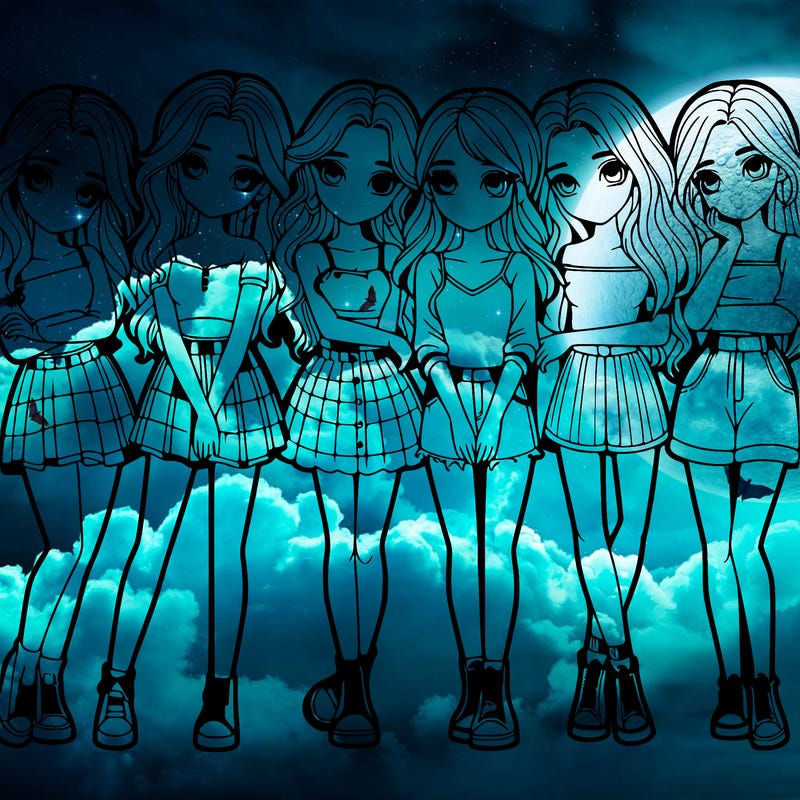 a group of girls realistic