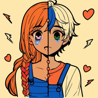 realistic girl boy split