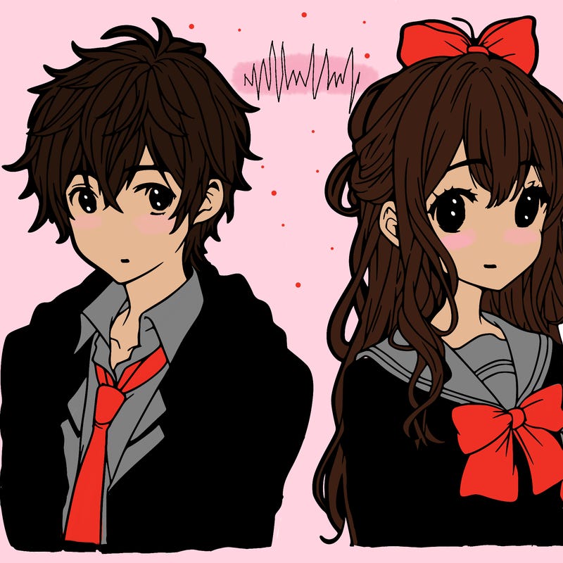 girl and boy together anime