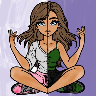 realistic girl split