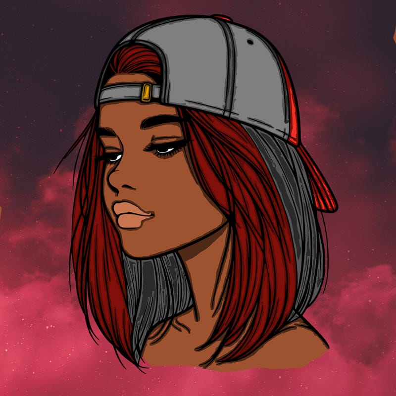 realistic  girl with a backwards hat