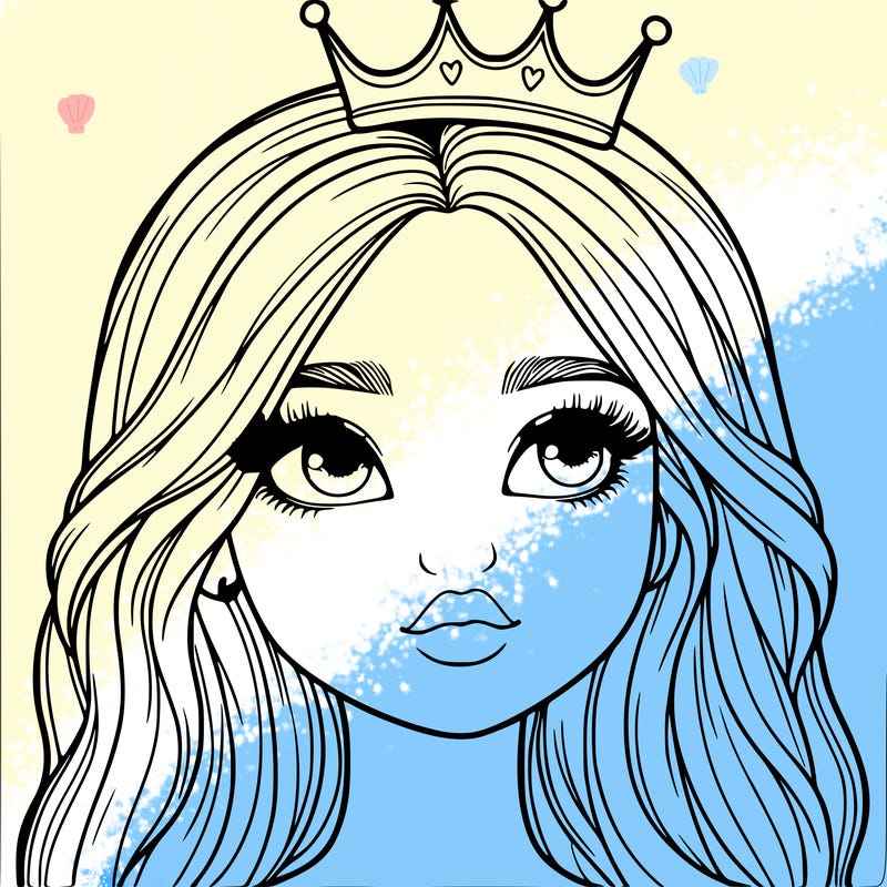 a realistic girl with a crown on