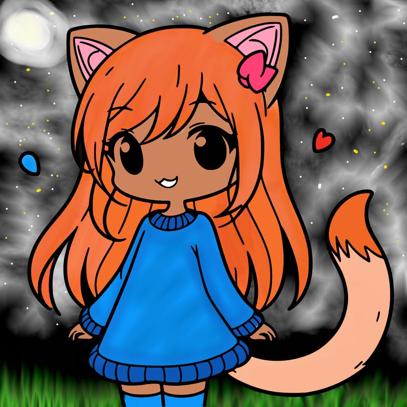 girl with cat ears and tail
