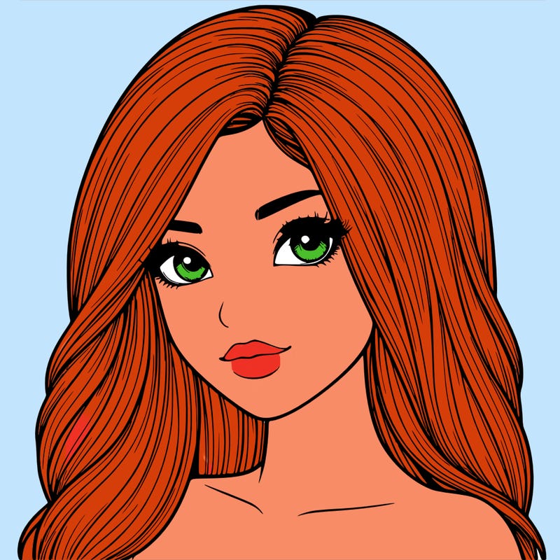 realistic girl with her hair i n front of her face